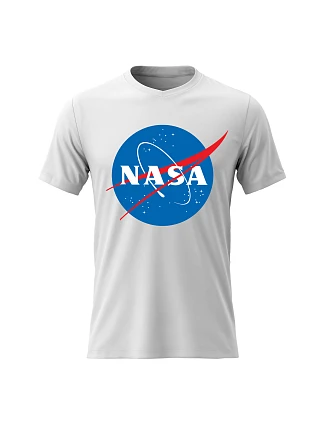 Pánske bavlnené tričko s potlačou - NASA - biele Pánske bavlnené tričko s potlačou - NASA - biele