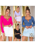 Sexy Koucla Musthave Crop Shirt with V-Neck Detail
