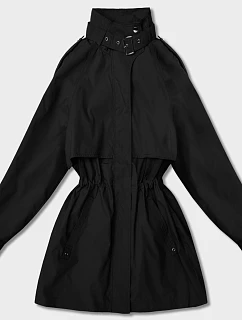 Dámska tenká bunda Goodlookin s vetrovým golierom čierna (P3-6302-1)