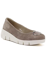 Dámske béžové kožené topánky na platforme Vinceza 95412