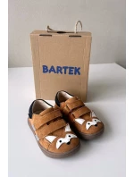 Kožené polobotky Barefoot dětské s motivem lišky Bartek 8600563 světle hnědé