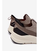 Pánské Sportovní Boty Textilní Slip-On Sneakers Na Platformě Kobbo 102421 Béžové