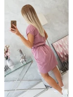 Šaty s obálkou dole tmavo ružové