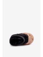 Ocieplane Dziecięce Botki Śniegowce Lamy Czarne Esandira