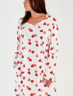 Dámske domáce šaty s dlhým rukávom Heart