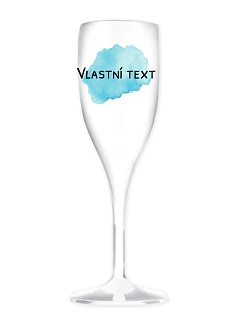 Personalizovaná nerozbitná pohár na prosecco s farebnou škvrnou