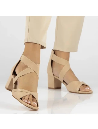 Dámske sandále na podpätku PAW539B / DS6262 Beige- Filippo Dámske sandále na podpätku PAW539B / DS6262 Beige- Filippo