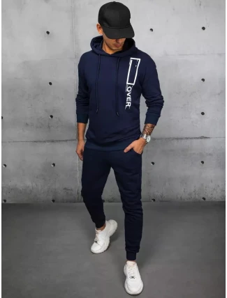 Pánske tmavomodré tepláky FashionStreet AX0682