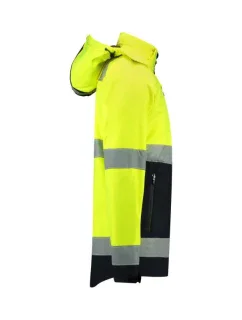 Dvojfarebná pánska bunda Rimeck EN ISO 20471 Softshell M MLI-T5297 fluorescenčná žltá