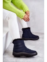 Damskie Ocieplane Śniegowce Granatowe Mezyss