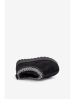 Śniegowce Botki Dziecięce Na Platformie Ocieplane Futerkiem Czarne Vilabria