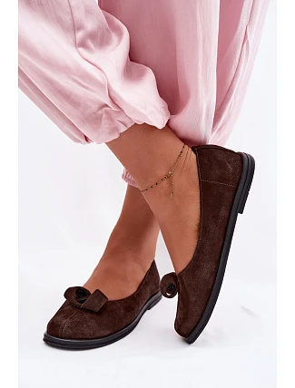 Kožené Semišové Dámské Polobotky Zazoo 379 Čokoládové