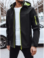 Pánska softshellová bunda s kapucňou čierna FashionStreet TX4473 Pánska softshellová bunda s kapucňou čierna FashionStreet TX4473