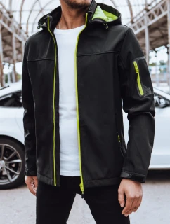Pánska softshellová bunda s kapucňou čierna FashionStreet TX4473