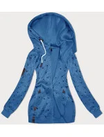 Svetlomodrá dámska mikina na zips s hviezdičkovým vzorom (2313) Svetlomodrá dámska mikina na zips s hviezdičkovým vzorom (2313)