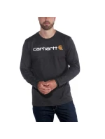 Carhartt Core Logo T-Shirt L/S mikina s kapucňou - carbon heather