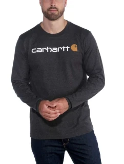 Carhartt Core Logo T-Shirt L/S mikina s kapucňou - carbon heather