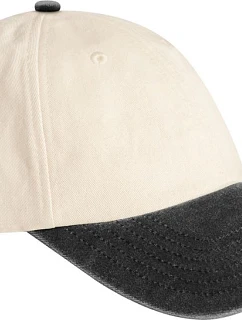 Beechfield B 673 6-panelová nízkoprofilová kontrastná čiapka s kšiltom 53.0673 natural/vintage black