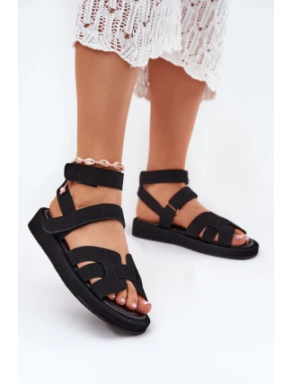 Sandały Damskie Z Rzepami Czarne Uvissa