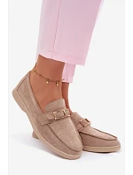 Dámské mokasíny béžové s přezkou Belinae