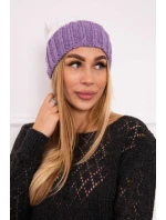 Paris fleecová čiapka K212 biela+fialová