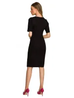 S317 Puzdrové šaty s dvojitým predným dielom - kráľovská modrá S317 Puzdrové šaty s dvojitým predným dielom - kráľovská modrá