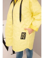 Dámska prešívaná bunda s kapucňou a HOPE Yellow Dámska prešívaná bunda s kapucňou a HOPE Yellow