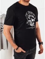 Pánske tričko s potlačou čierne FashionStreet RX5381 Pánske tričko s potlačou čierne FashionStreet RX5381