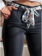 Dámske látkové nohavice s opaskom ROSSALI navy blue FashionStreet UY2532