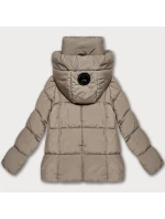 Dámska páperová bunda s kapucňou S'West Dark Beige (B8529-12)