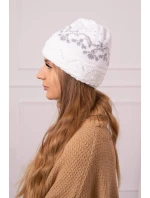 Dámska čiapka Kira K374 biela+sivá