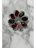 Brošňa XZ459-222 strieborná + viacfarebná Brošňa XZ459-222 strieborná + viacfarebná