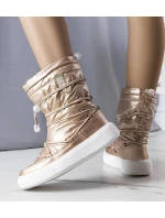 Dámske metalické INT1783B zateplené snehule Béžová - Big Star