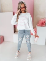 Dámske džínsové nohavice mom fit s dierami MOMVIBE blue FashionStreet UY2459