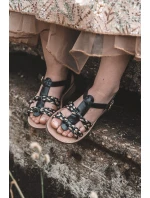 Dziecięce Sandały Na Rzep Z Paseczkami Czarne Sammy