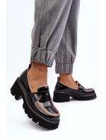 Skórzane Damskie Mokasyny D&A MR870-32 Czarne