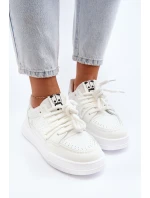 Damskie Sneakersy Eko Skórzane Białe Avanalis