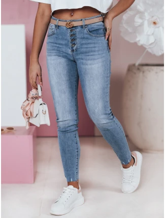 Dámske úzke džínsové nohavice s vysokým pásom DERMIX FashionStreet UY2394 Dámske úzke džínsové nohavice s vysokým pásom DERMIX FashionStreet UY2394