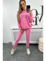 Bavlnená mikina + legíny svetlo ružová