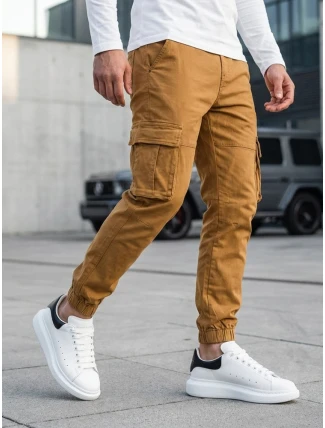 Pánske bojové nohavice hnedé FashionStreet UX4174 Pánske bojové nohavice hnedé FashionStreet UX4174
