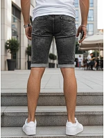 Pánske tmavosivé džínsové šortky FashionStreet SX2617