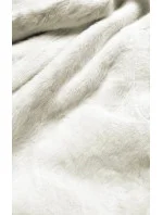 Biela dámska bunda - kožúšok s golierom (GSQ2166)