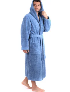 Pánsky župan Athena s kapucňou 3116 denim - Vestis