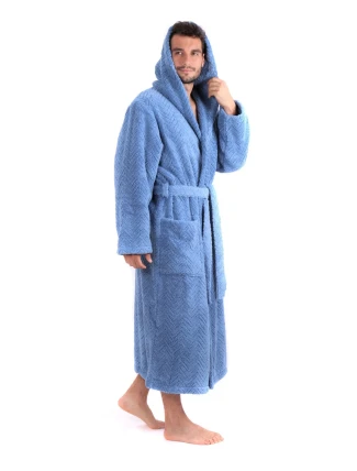 Pánsky župan Athena s kapucňou 3116 denim - Vestis