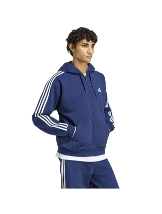Pánska mikina adidas Essentials 3-Stripes Fleece Full-Zip Hoodie, tmavomodrá KY4144 Pánska mikina adidas Essentials 3-Stripes Fleece Full-Zip Hoodie, tmavomodrá KY4144