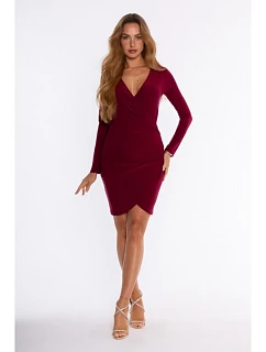 M926 - Envelope mini dress – maroon