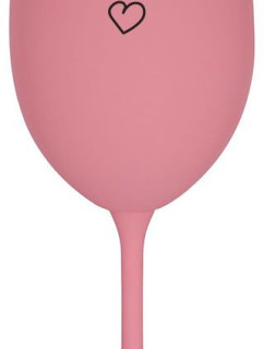 PŘEMLUVILA MĚ - růžová sklenice na víno 350 ml