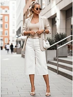 Dámske pruhované džínsové bermudy s vysokým pásom FashionStreet SY0503 Dámske pruhované džínsové bermudy s vysokým pásom FashionStreet SY0503