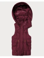 Dámska páperová bunda bez kapucne Goodlookin Burgundy (B8600-27) Dámska páperová bunda bez kapucne Goodlookin Burgundy (B8600-27)