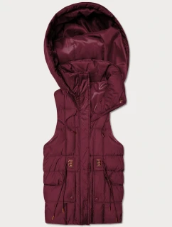 Dámska páperová bunda bez kapucne Goodlookin Burgundy (B8600-27)